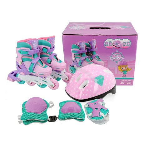 Patins Roller Infantil Arco Iris Sport Rodas Ajustavel Led C Kit