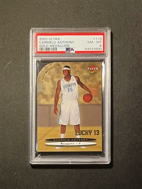 Gold RC PSA 8 Carmelo Anthony 2003 04 Fleer Ultra RC Gold Medallion