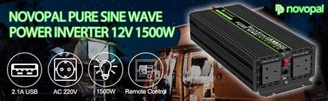 NOVOPAL Power Inverter Pure Sine Wave 1500 Watt 12V DC To 230V 240V AC