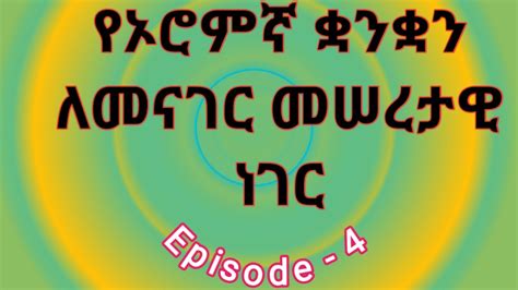 የኦሮምኛ ቋንቋን ለማወቅ መሰረት የሚሆኑ ቃላቶች ሐረጎች Basic Words And Phrases In Afan Oromo In Amharic And In