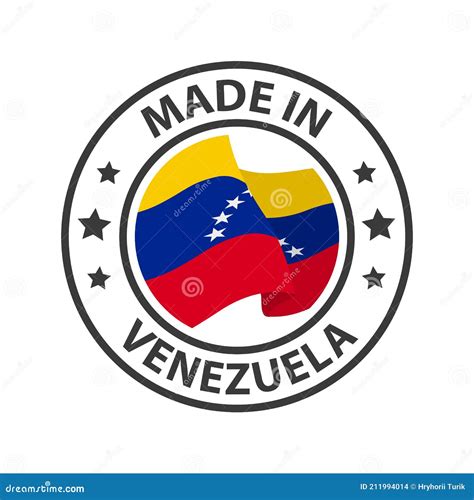 Made In Venezuela Icon Stamp Sticker Vector Illustration Stock Vector