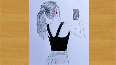 How To Draw A Girl Taking Selfie Step By Step Gali Gali Art Youtube