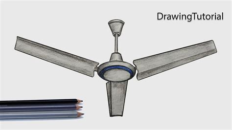 How To Draw Ceiling Fan Step By Step Very Easy Youtube