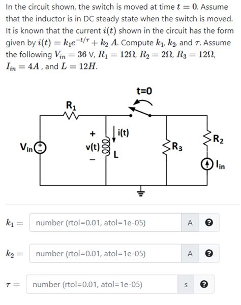 Solved In The Circuit Shown The Switch Is Moved At Time T Chegg