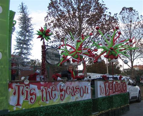 a parade float decorated with christmas decorations