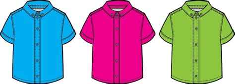 Dress Shirts Button Short Sleeve Vector Illustration 42 Off