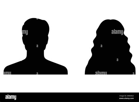 A Vector Illustration Depicting Male And Female Face Silhouettes Or