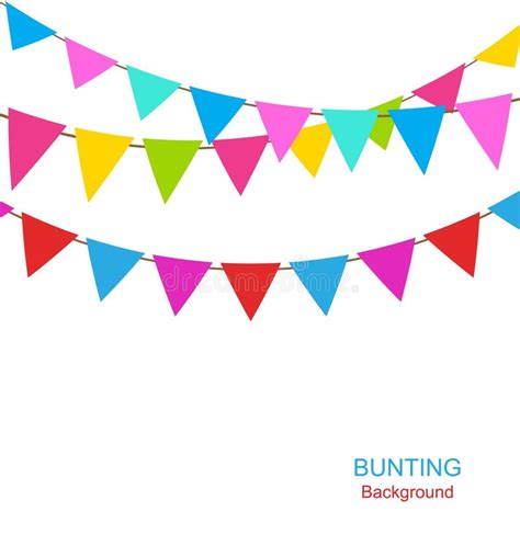 Set Colorful Buntings Flags Garlands For Holiday Stock Vector