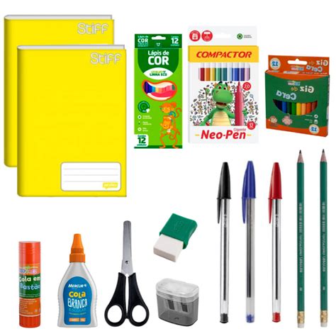 Kit Material Escolar Juvenil Infantil Menina Menino Surpresa Papelaria