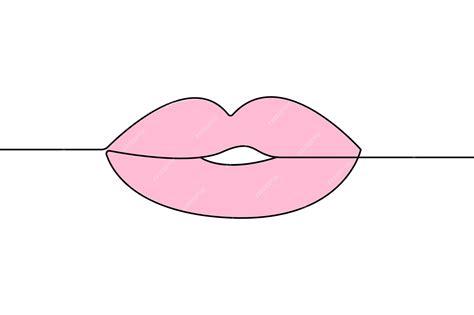 Lips Dibujo De Una Línea De Contorno Continuo Ilustración De Arte