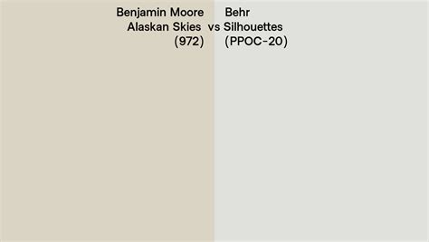 Benjamin Moore Alaskan Skies 972 Vs Behr Silhouettes Ppoc 20 Side By Side Comparison