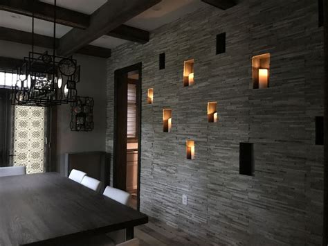 Candle Niche Wall Stone Candle Wall In Dining Room Stone Walls