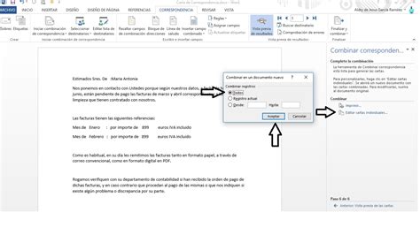 Combinación de correspondencia utilizando la herramienta de word