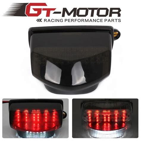 Gt Motor Motorcycle Smoke Led Tail Light With Turn Signals Sequential