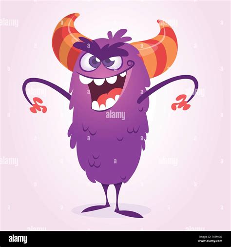 Angry cartoon monster troll or gremlin. Vector Halloween illustration ...