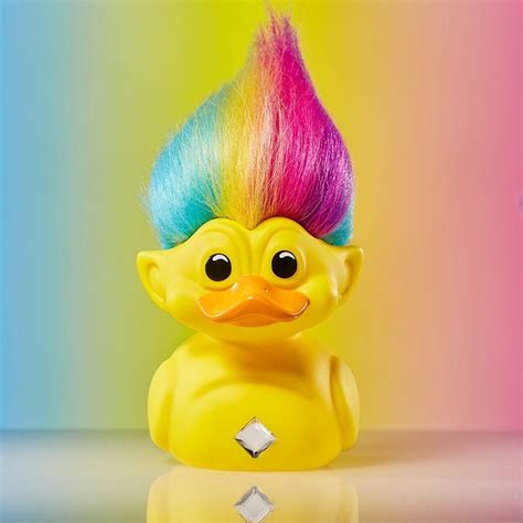 Trolls: Rainbow Troll (Yellow with Rainbow Hair) TUBBZ (First Edition)