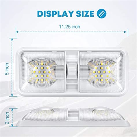 Kohree Pack V Led Rv Ceiling Double Dome Light Lumens Rv Bright