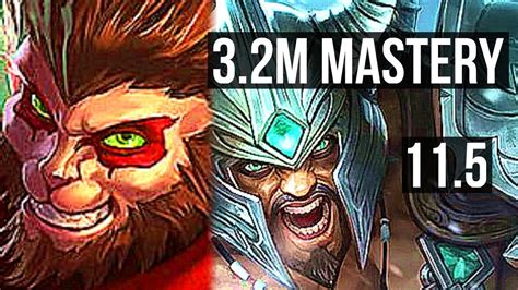 Wukong Vs Tryndamere Top 32m Mastery Legendary 600 Games 143