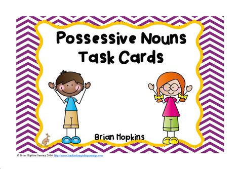 Possessive Noun Task Cards Task Cards Noun Task Cards Simple Subject And Predicate