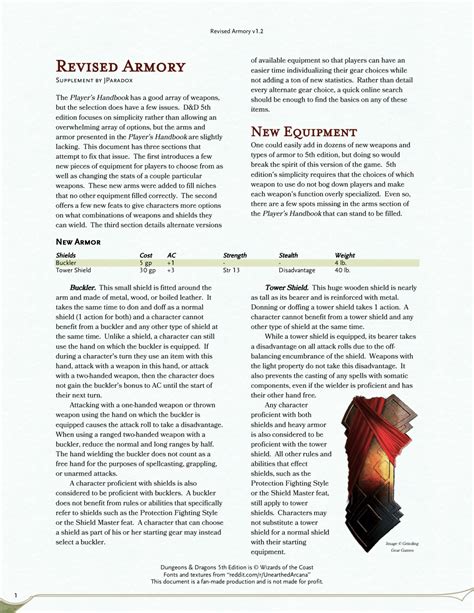 DnD 5e Homebrew — Revised Armory: Feats and Equipment by...