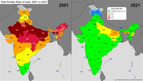 The Rapidly Declining Fertility Rate Of India 2001 Vs 2021