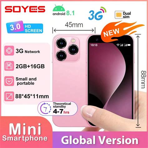 Estreia Mundial Soyes Xs15 Mini Smartphone Rosa 3 0 Polegadas Display Android 8 1 2 Gb Ram 16 Gb