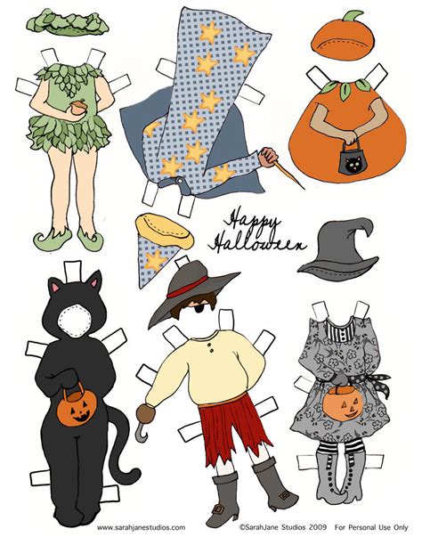 Halloween Paper Dolls Printable