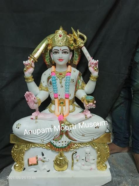 Multicolor Painted Marble Santoshi Mata Moorti For Worship Size