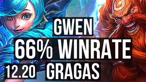 GWEN Vs GRAGAS TOP 66 Winrate 4 0 1 KR Grandmaster 12 20