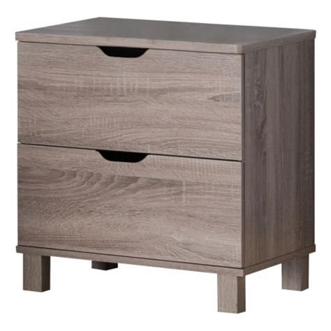 Smart Home Furniture 2 Drawer Contemporary Wood Nightstand In Dark