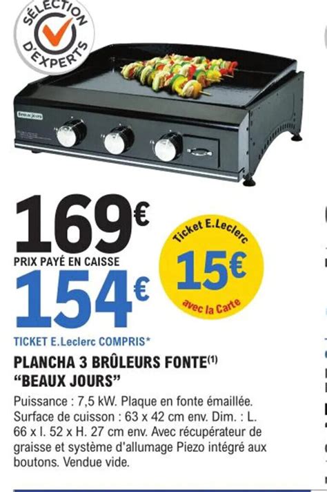 Promo Plancha Br Leurs Fonte Beaux Jours Chez E Leclerc Brico