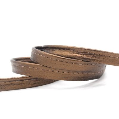 Crackled Faux Leather Ribbon Bronze