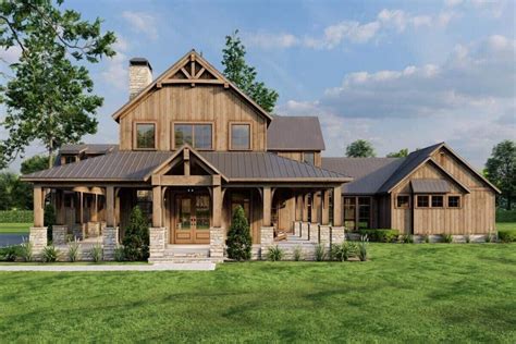 Experience Rustic Luxury Floor Plan: 4-Bedroom Barn-Inspired Country ...