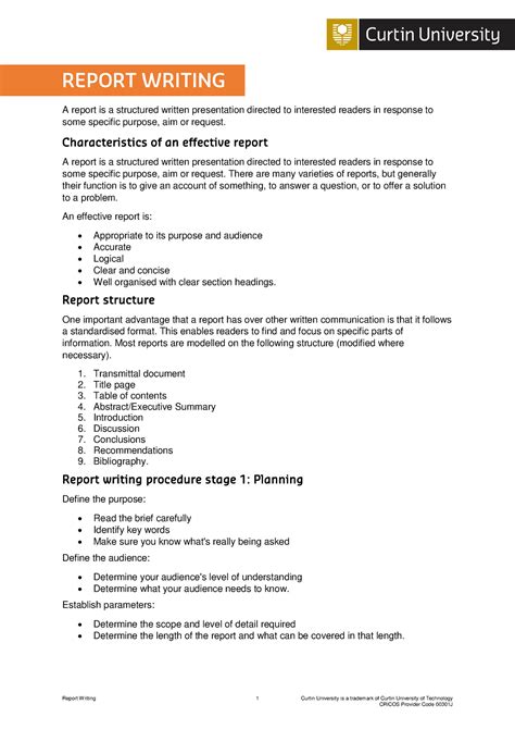 Report Writing Guidelines A Report Is A Structured Written