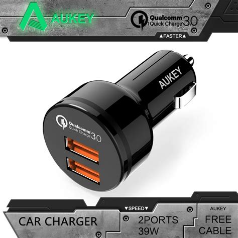 AUKEY Universal Car Charger For Qualcomm Quick Charge 3 0 2 Port