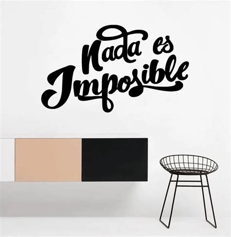 Vinil Decorativo Para Pared Frases Letras Nada Es Imposible Vinil