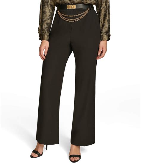 Donna Karan Crop Wide Leg Chain Belt Pant Dillards