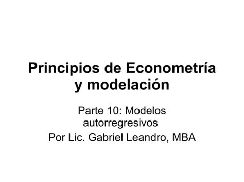 Principios De Econometria ARIMA PPT