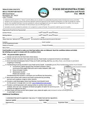 Fillable Online Whatcomcounty WHATCOM COUNTY FOOD DEMONSTRATORS Fax