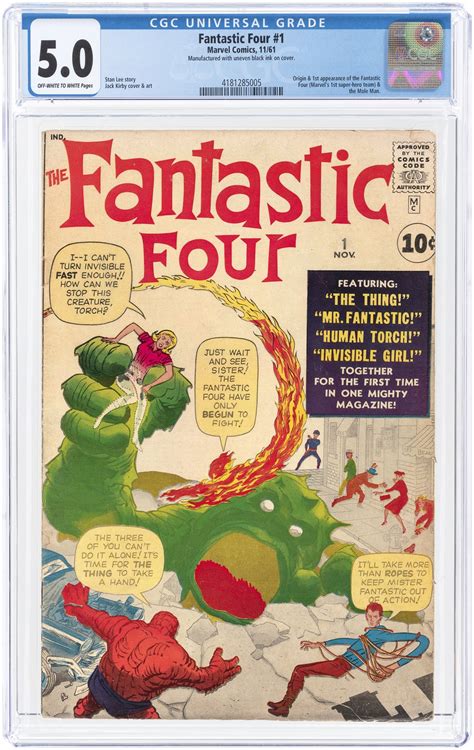 Hake's - FANTASTIC FOUR #1 NOVEMBER 1961 CGC 5.0 VG/FINE (FIRST ...