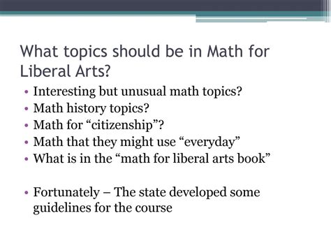 An Activity Based Liberal Arts Math Course Ppt Download