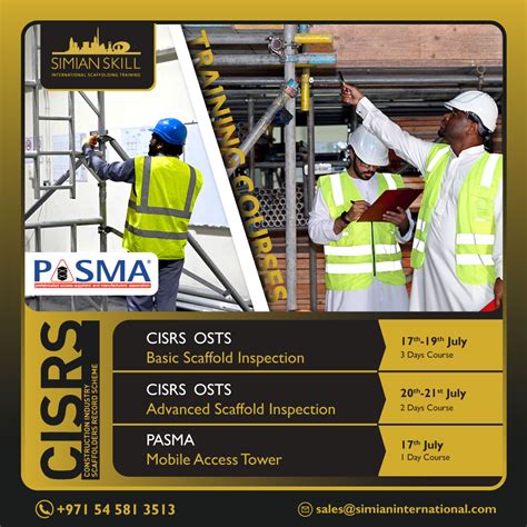 Cisrs Osts Basic And Advanced Scaffold Inspection And Pasma Mobile