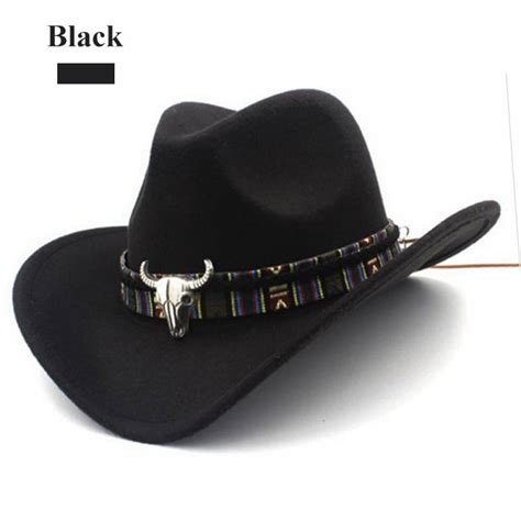 Ethnic Style Western Cowboy Hat Wool Hat Jazz Hat Western Cowboy Hat ...