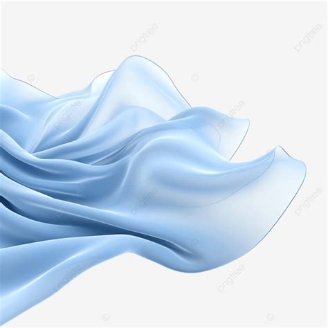 Blue Flying Fabric 3d Wave Cloth Ai Generative 3d Cloth Curve PNG