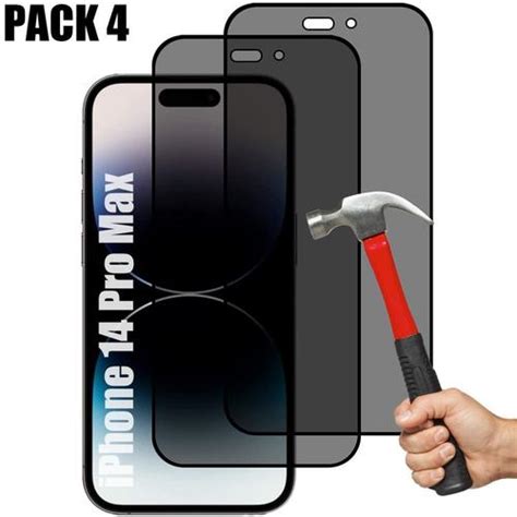 Lot 4 Vitre Protection Verre Trempe Anti Espion Pour IPhone 14 Pro Max