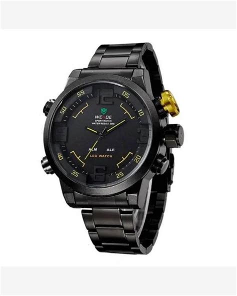 Riachuelo Rel Gio Masculino Weide Anadigi Wh B Preto E Amarelo