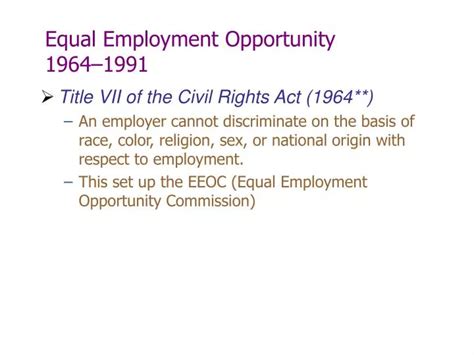 PPT Equal Employment Opportunity 19641991 PowerPoint Presentation