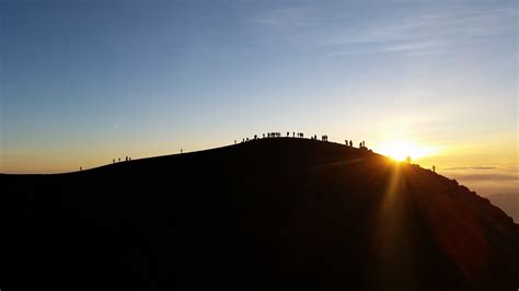 Volcan Acatenango, Guatemala at sunrise. A silhouetted view : travel