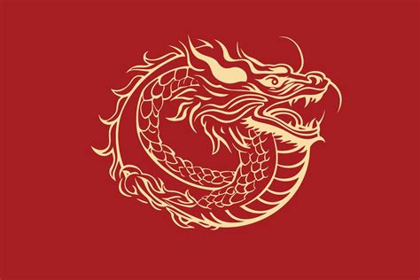 Premium Vector | Chinese dragon symbol red background