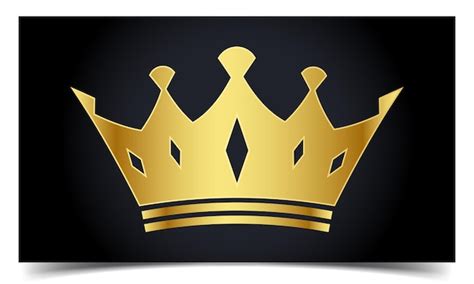 Modèle de logo d icône de couronne de roi royal d or Vecteur Premium